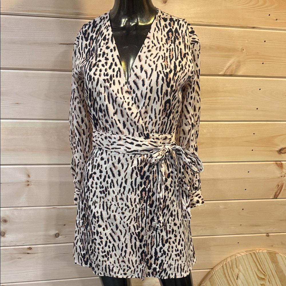 Leopard Print Wrap Dress